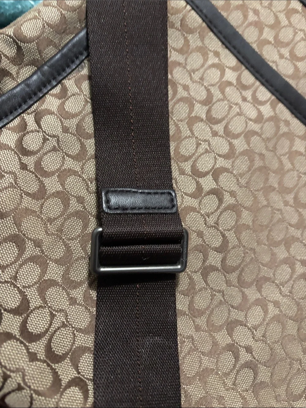 Coach Signature Canvas Messenger Bag in Beige and Brown - Picture 5 of 6
